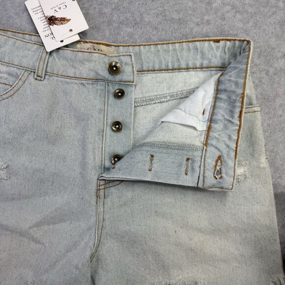 NWT Chelsea & Violet C & V Womens Jean Shorts Size 28 Cutoff Button Fly Frayed - Picture 3 of 12